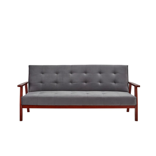Scandinavian velvet dark gray sofa bed