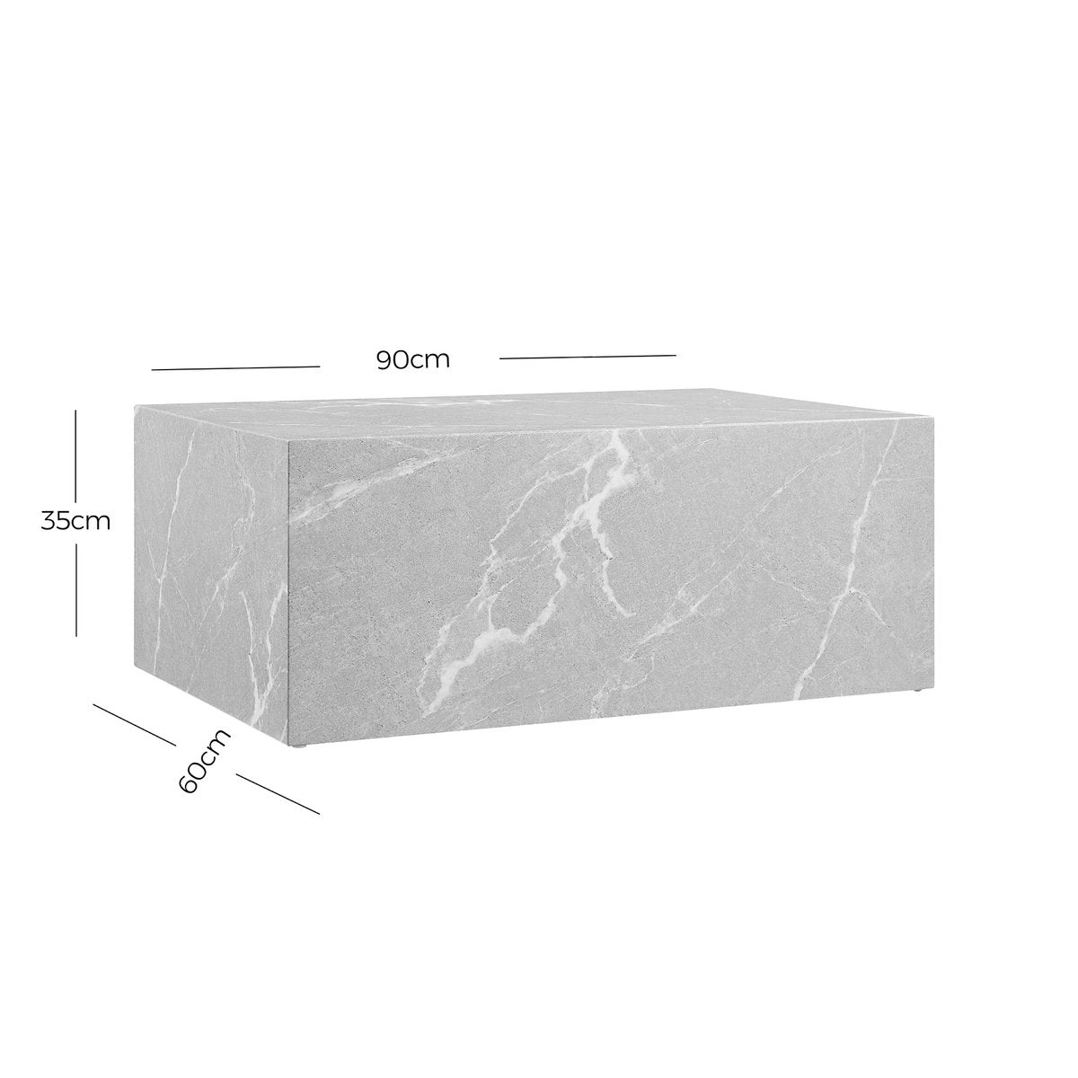 Coffee table gray 90x60 cm