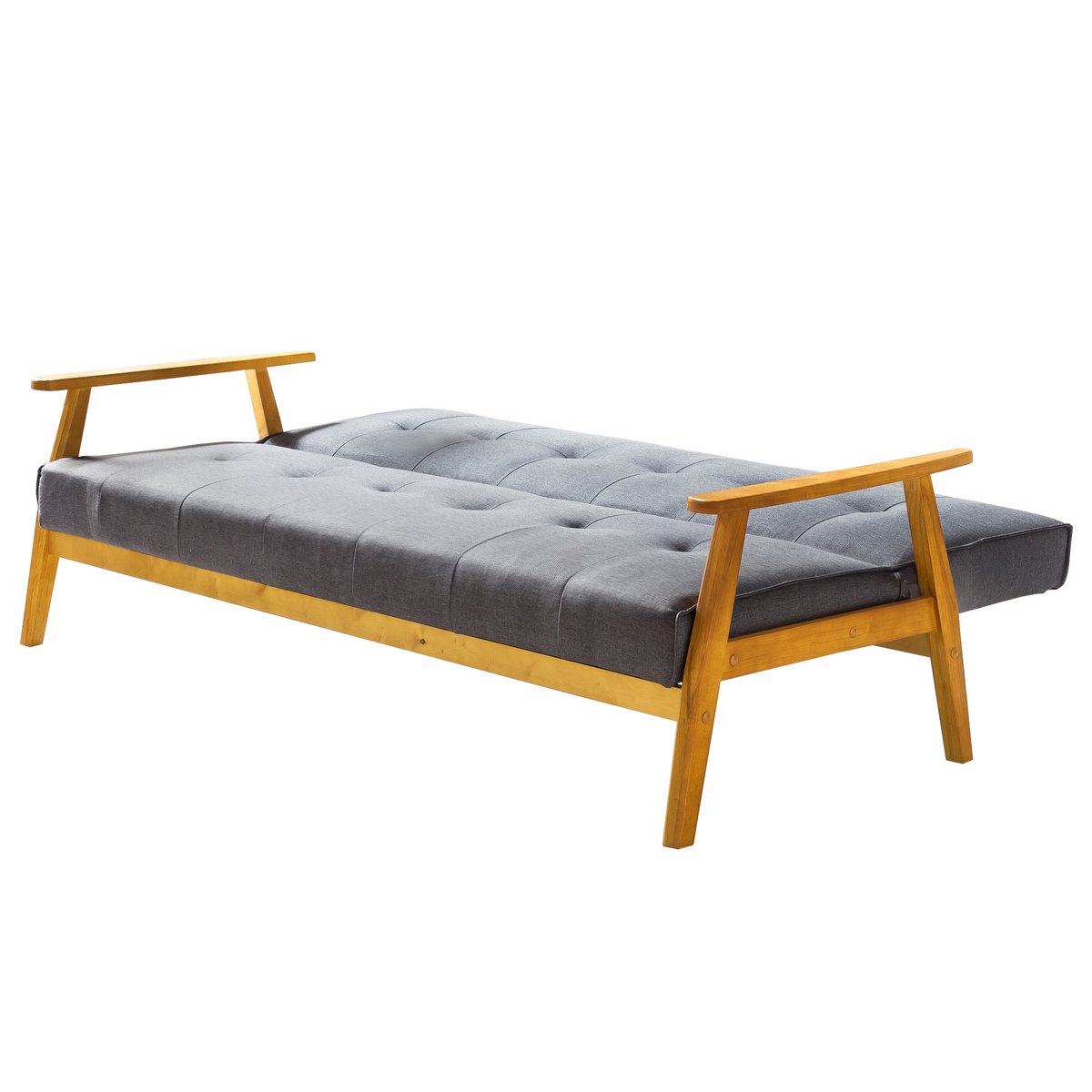Sofa bed 190x85x81 cm dark gray woven fabric