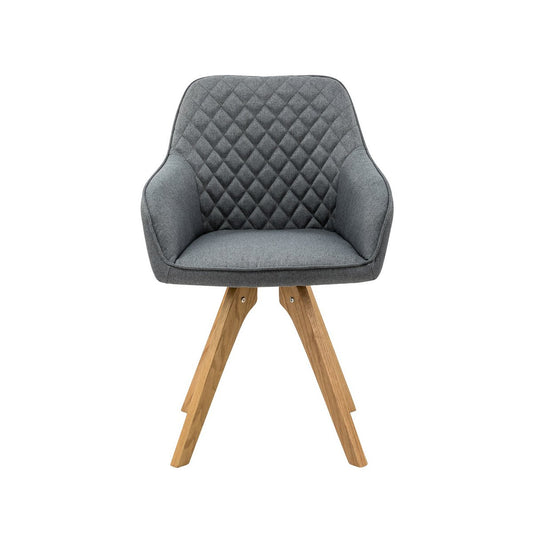 Armchair set of 2 gray textile