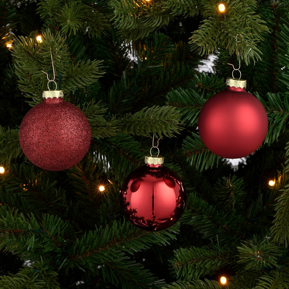 Weihnachtskugel-Set Glaskugeln Rot