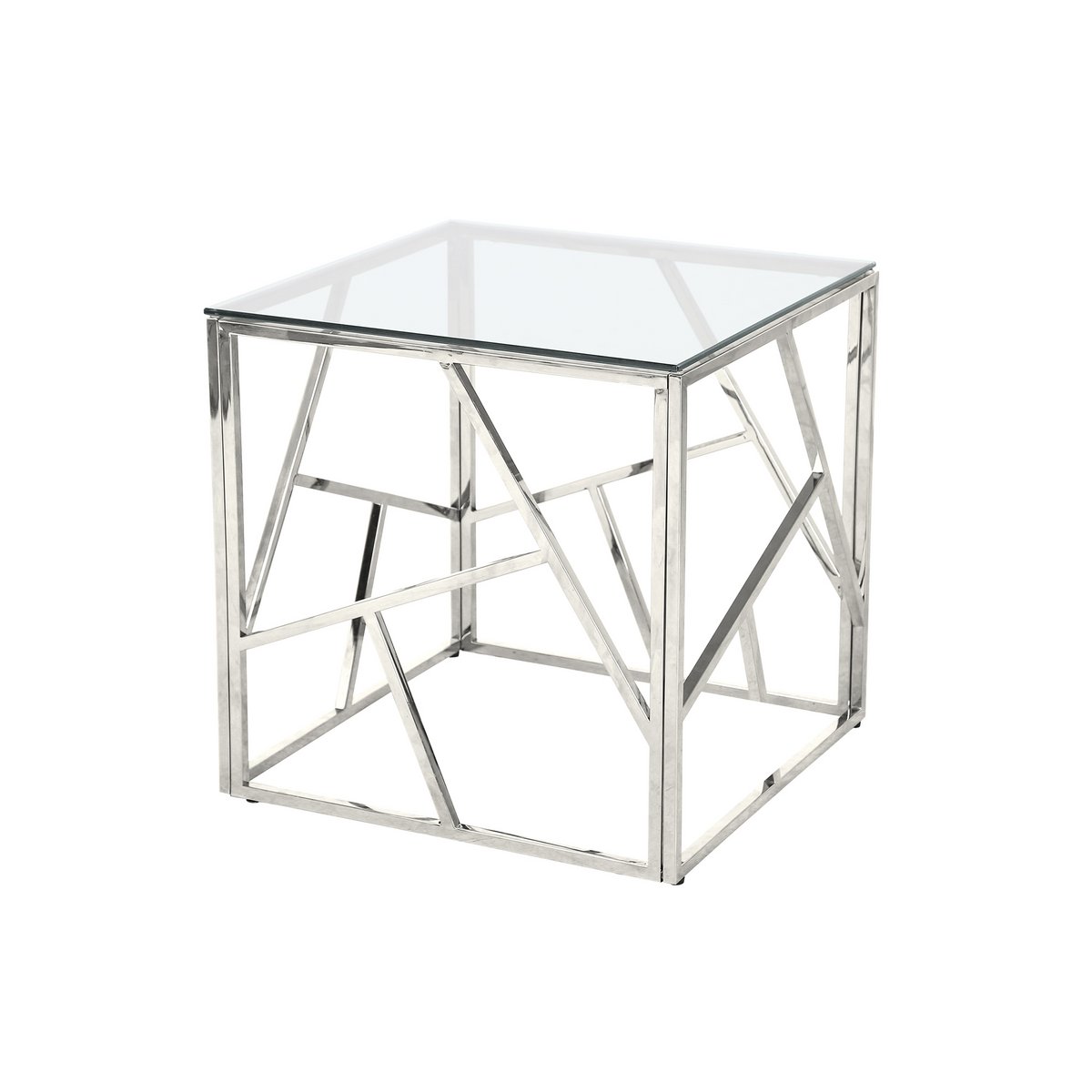 Side table silver 55x55 cm