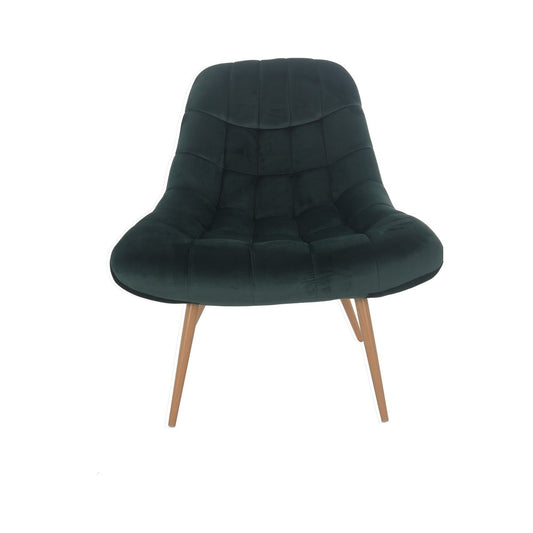 Armchair XXL velvet green metal wood look