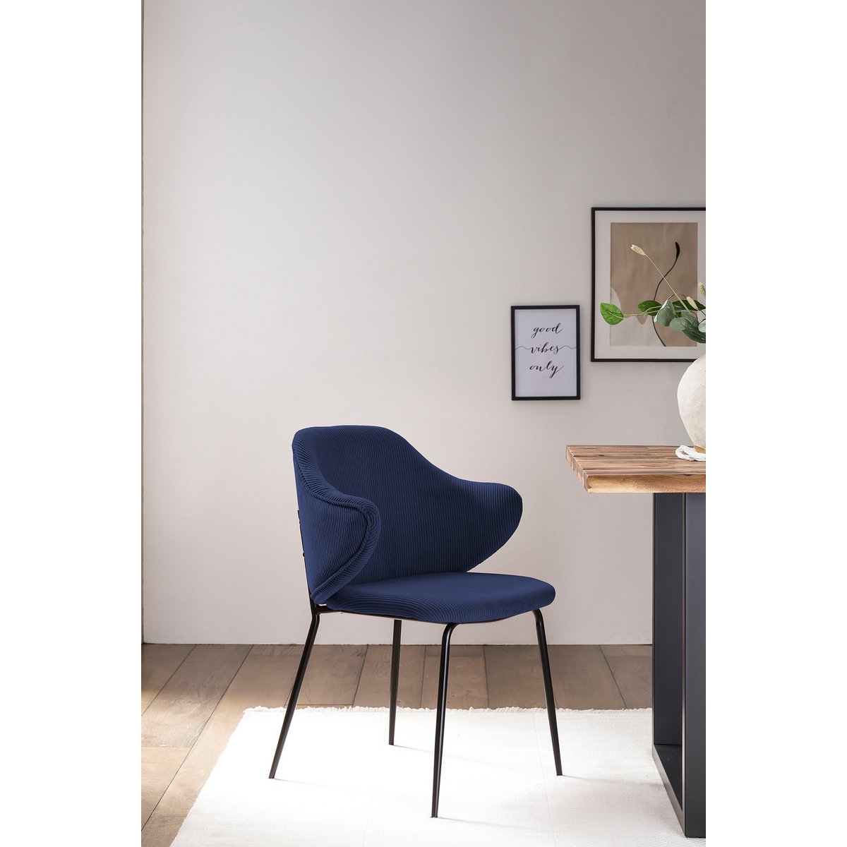 Set of 2 armchairs dark blue