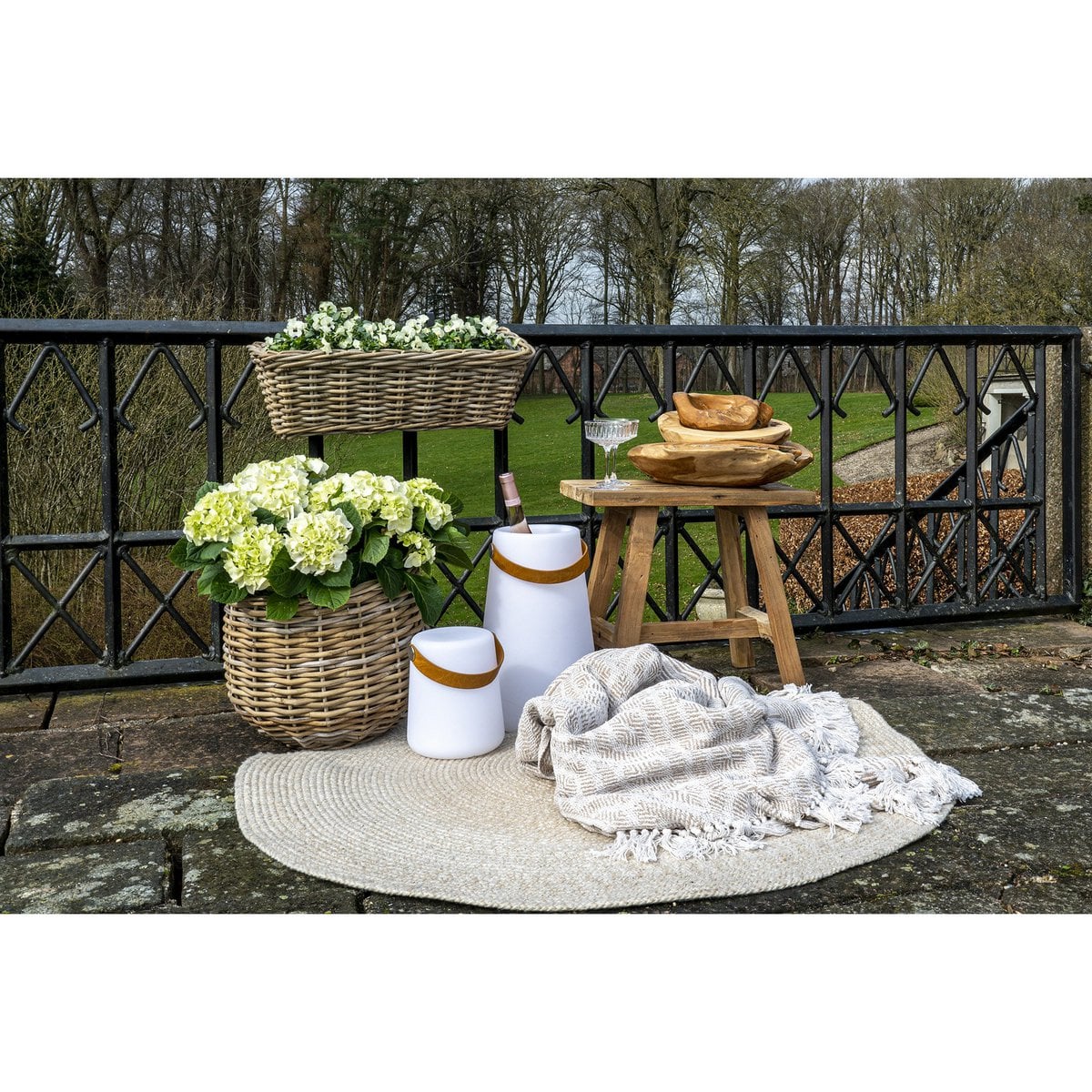 Cort Plaid – Elfenbein/Beige, 100 % recycelte Baumwolle, 130 x 160 cm