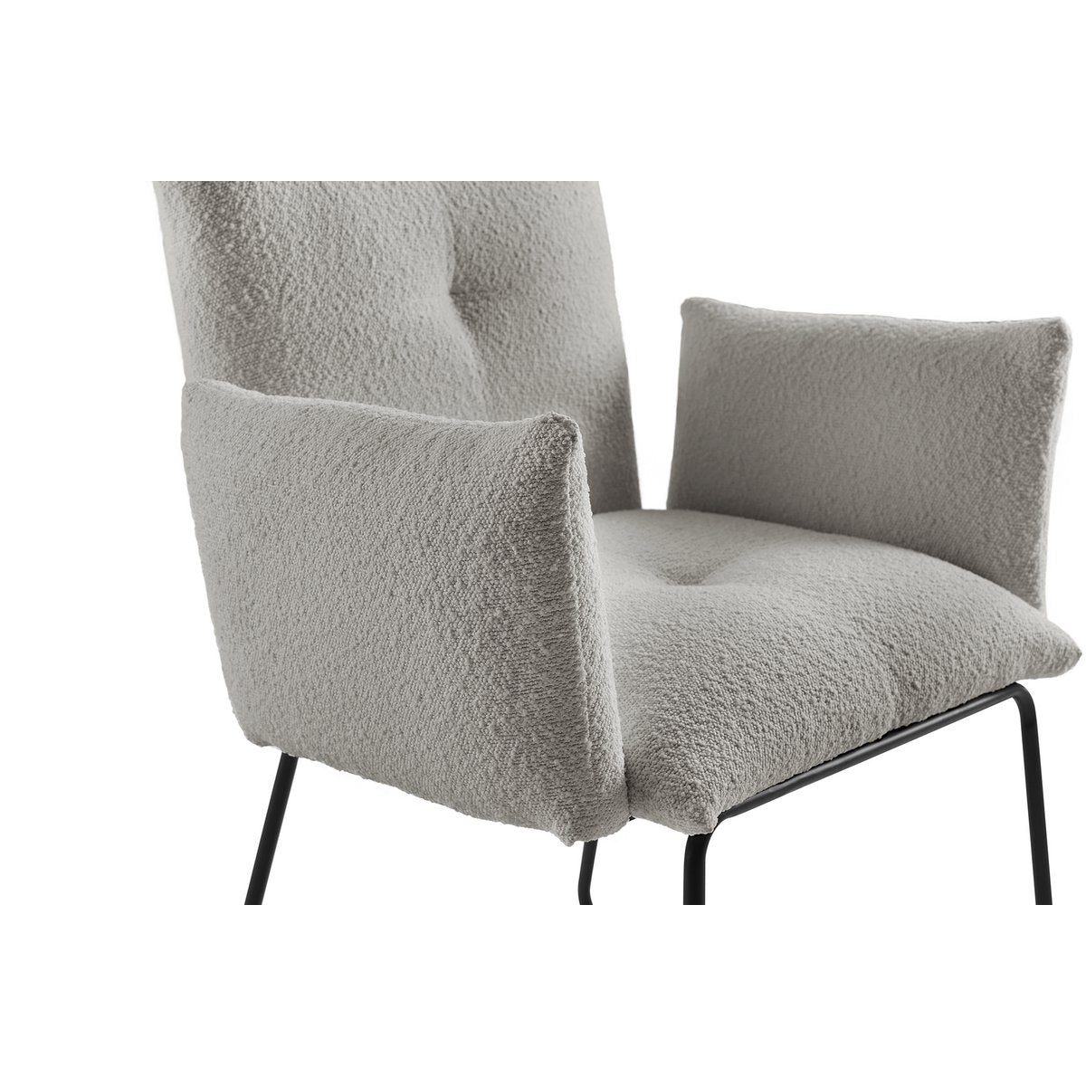 Armchair Bouclé fabric light gray