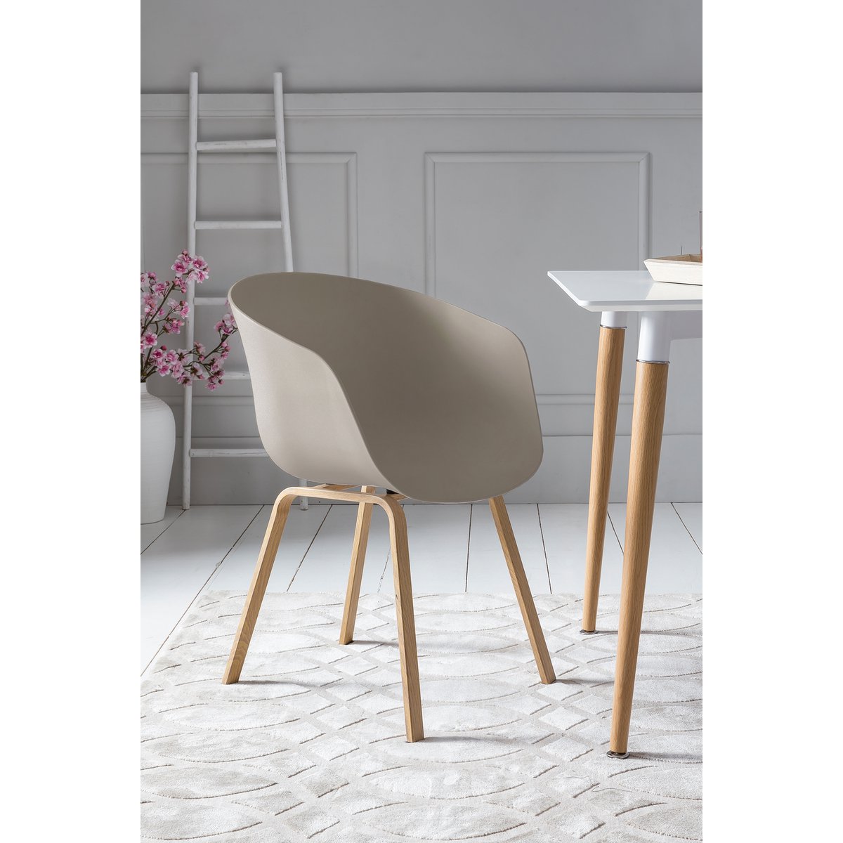 Dining chair set of 2 grey