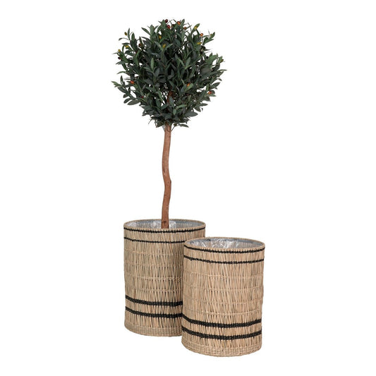 Vinh Planter - Pflanzgefäß, Seegras, rund, natur, 2er-Set