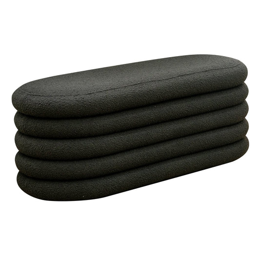 Bouclé Polsterhocker/Bettbank Anthrazit