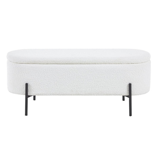 Bed bench with storage space function white
