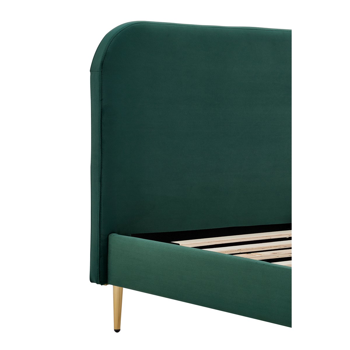 Upholstered bed with velvet cover green 140x200 cm