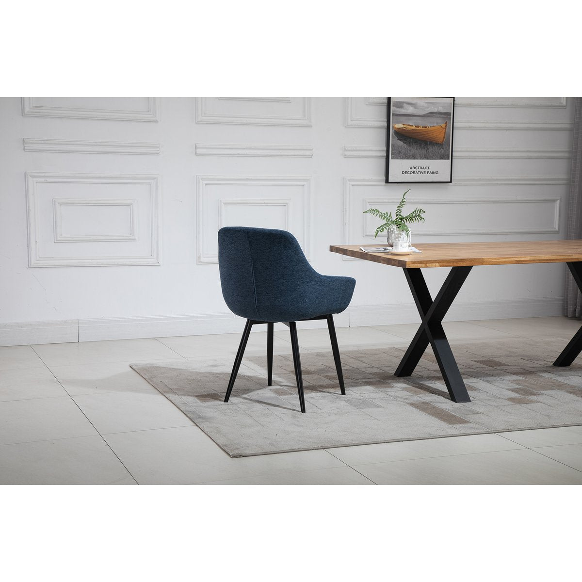 Set of 2 armchairs dark blue