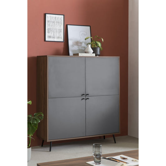Highboard walnut/gray