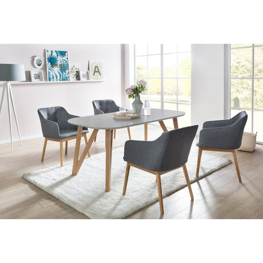 Dining table 120x80x76 cm gray oak