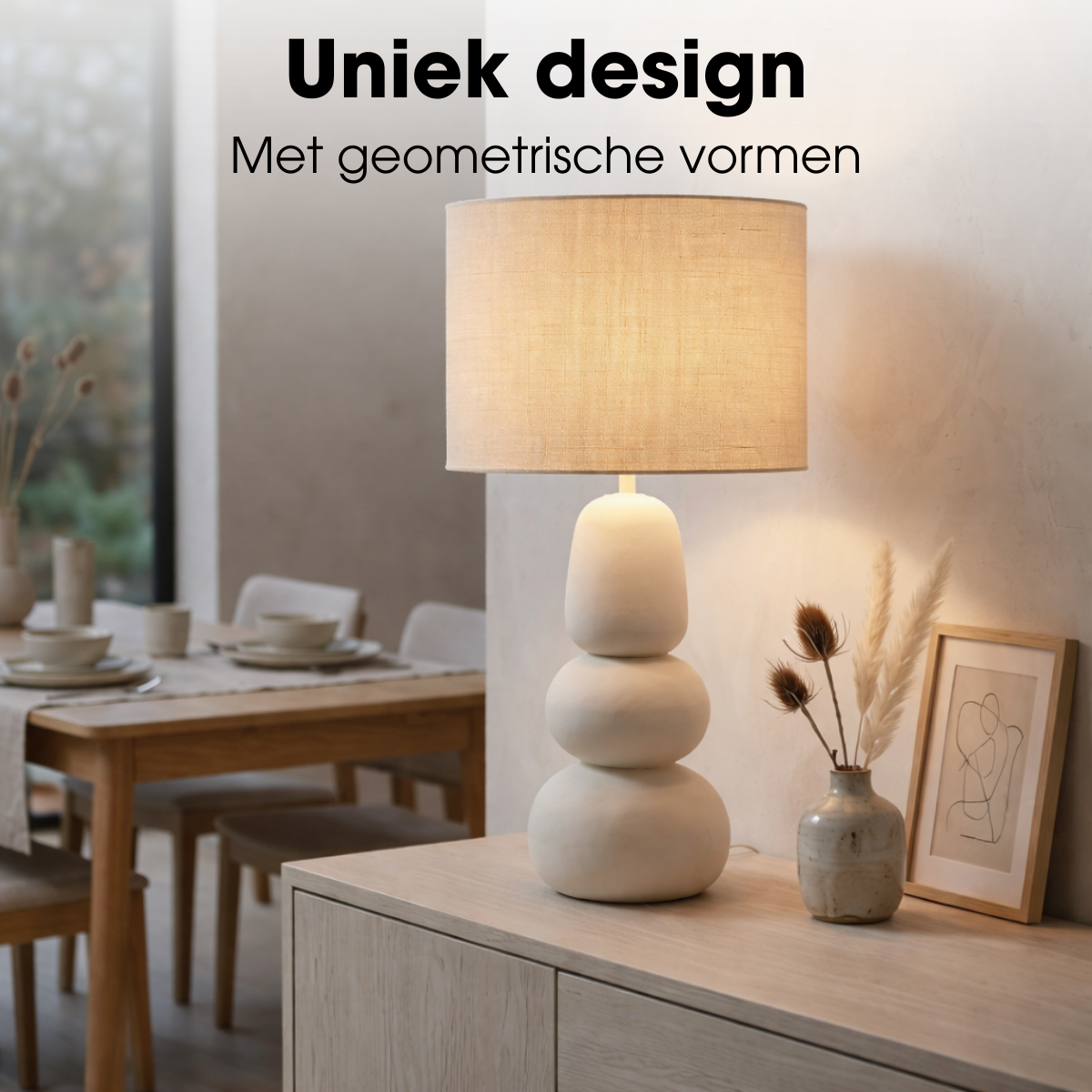 Tischlampe Menko Creme