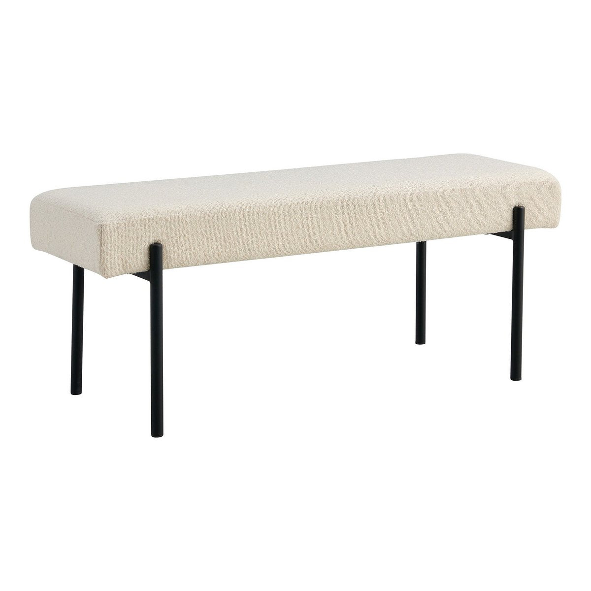 Swindon Bank – Weißes Bouclé, 100 x 36 x 42,5 cm