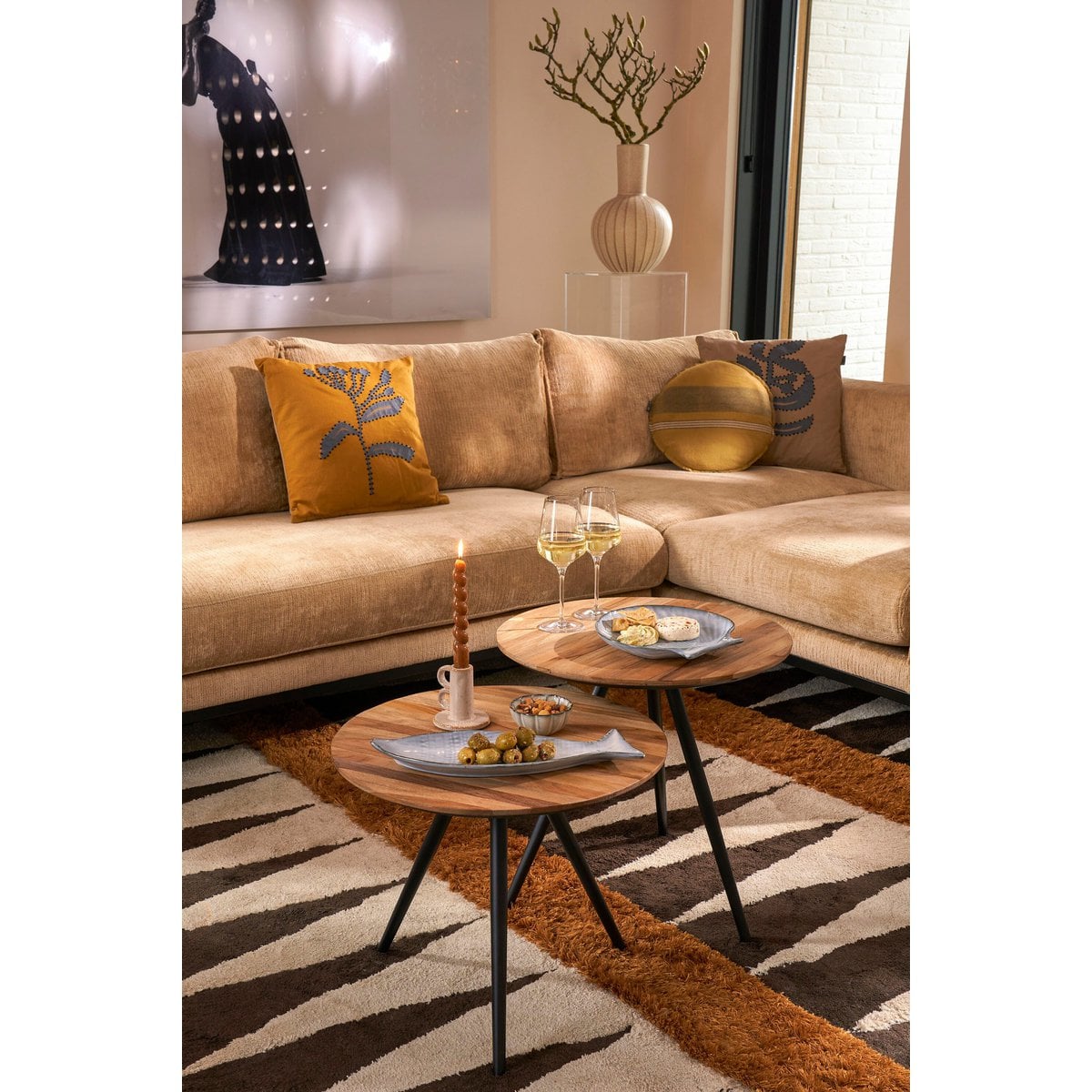 Beistelltischset Jailey Brown