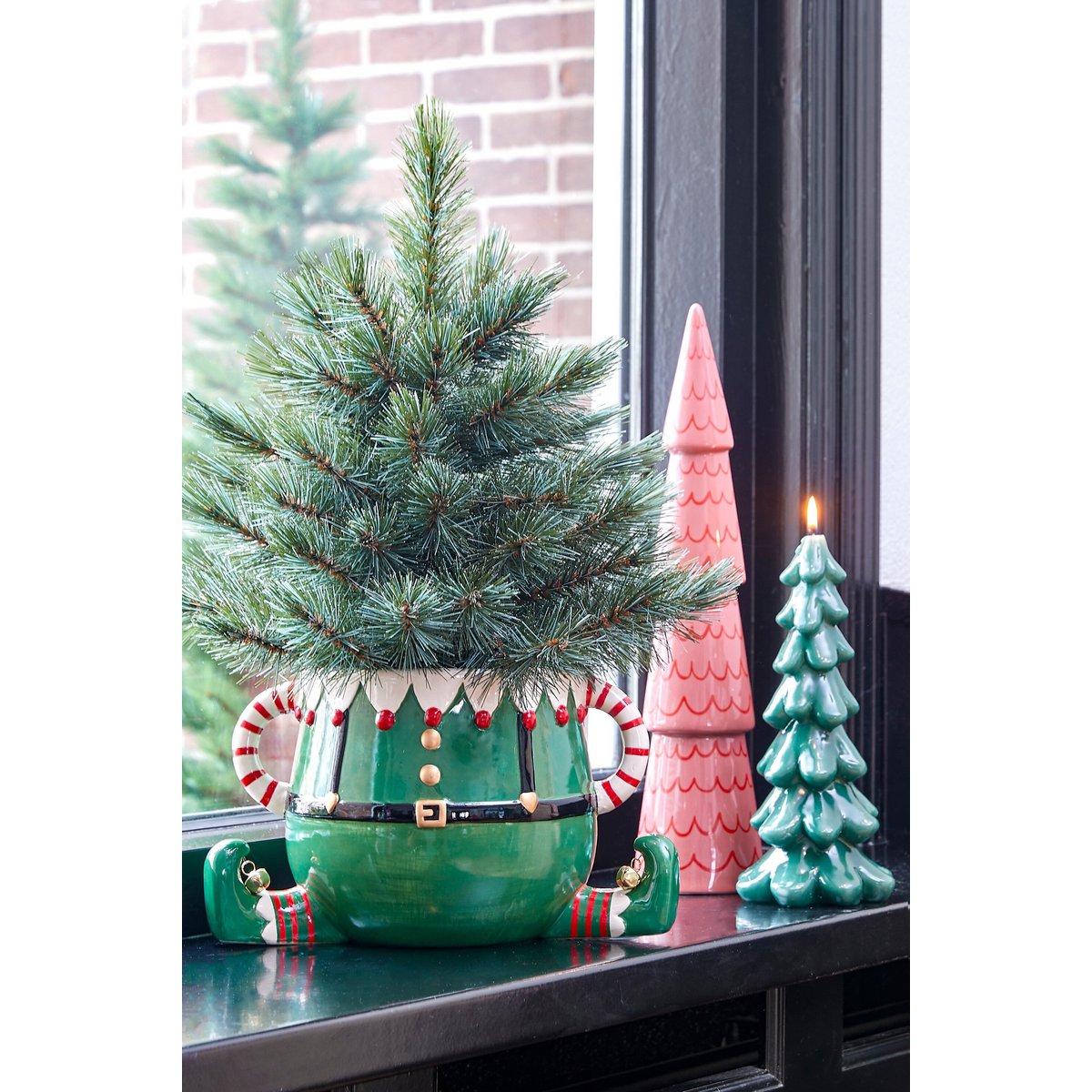 Weihnachtsblumentopf in Funny Green
