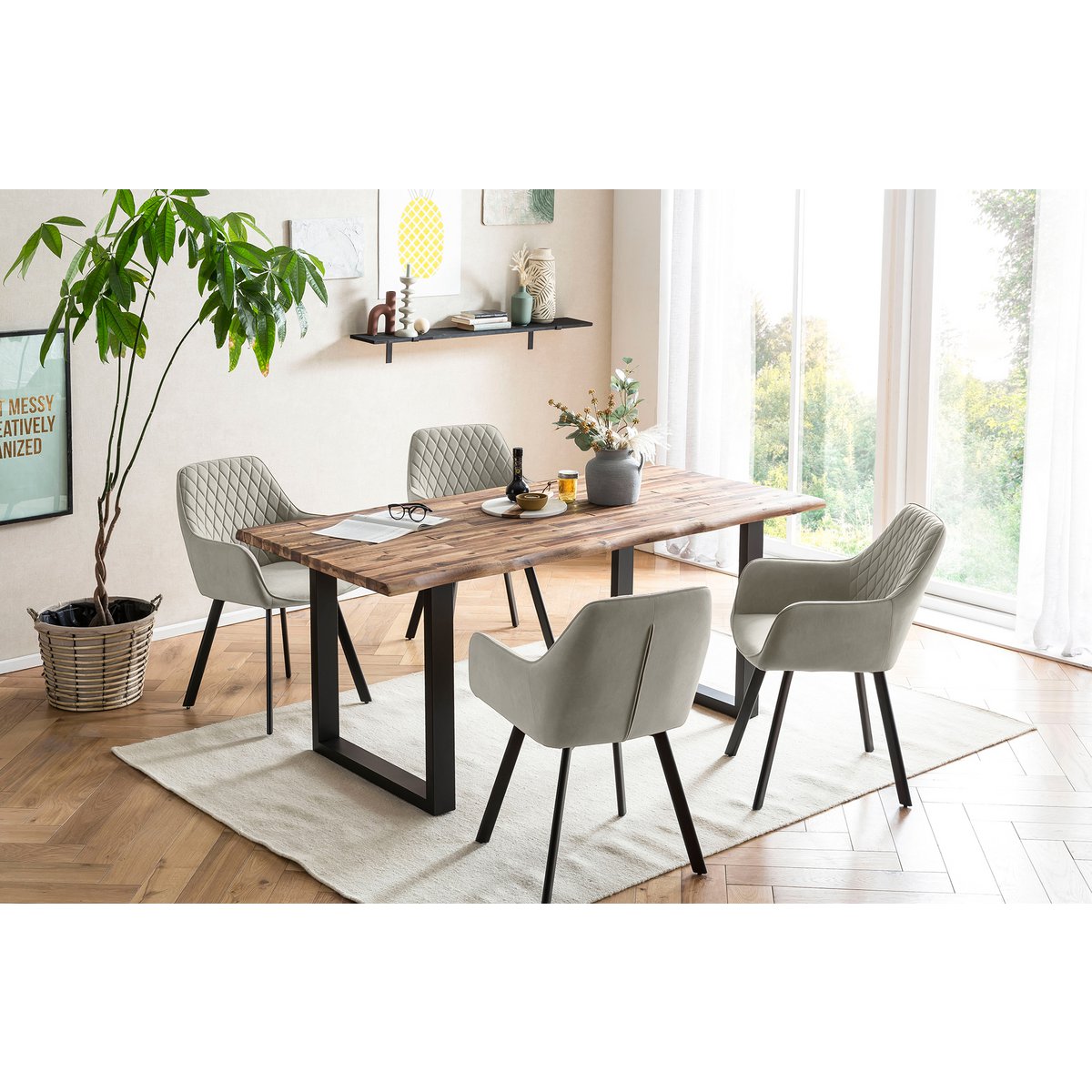 Set of 2 armchairs beige