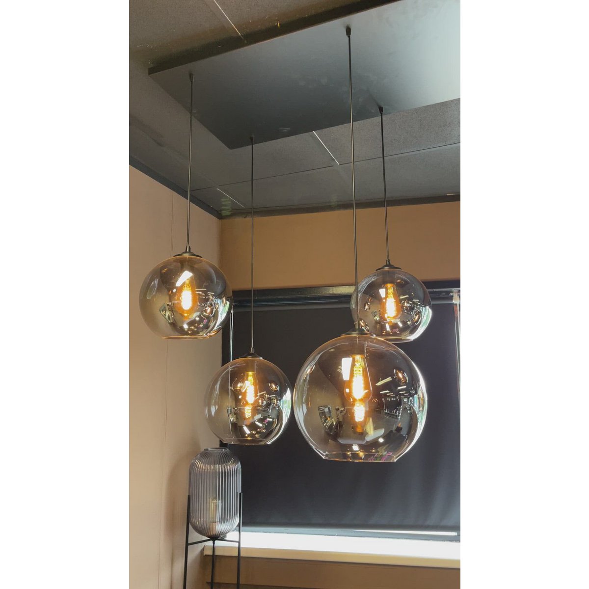 Hängelampe Rauchglas 6-Licht