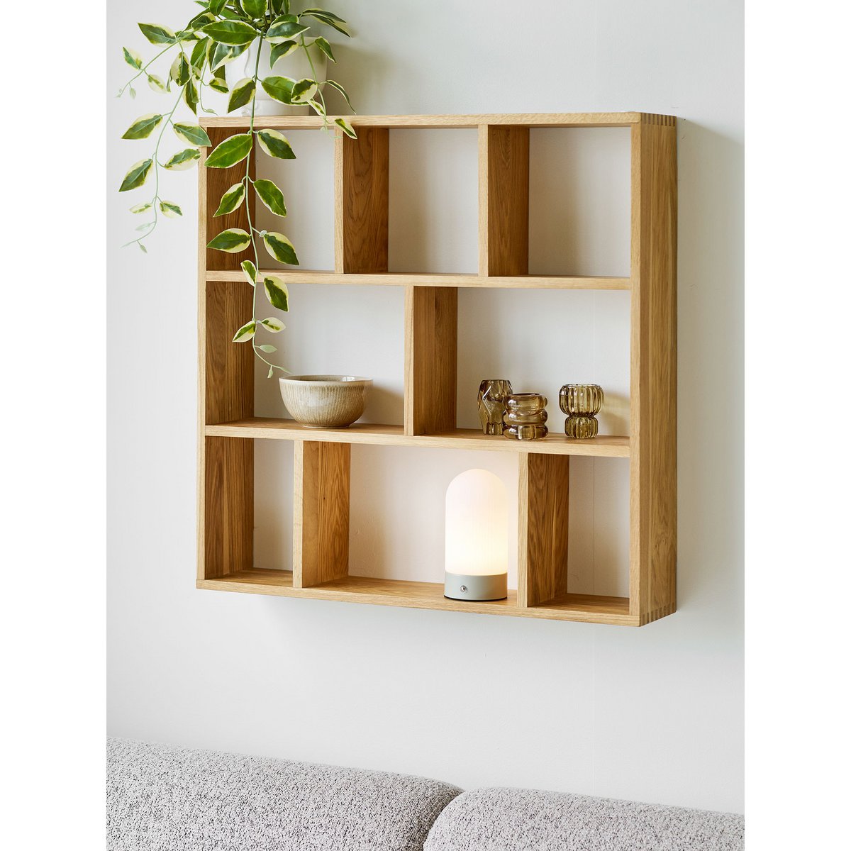 Ashford Tischleuchte, Metall/PE, wiederaufladbar, beige/weiß