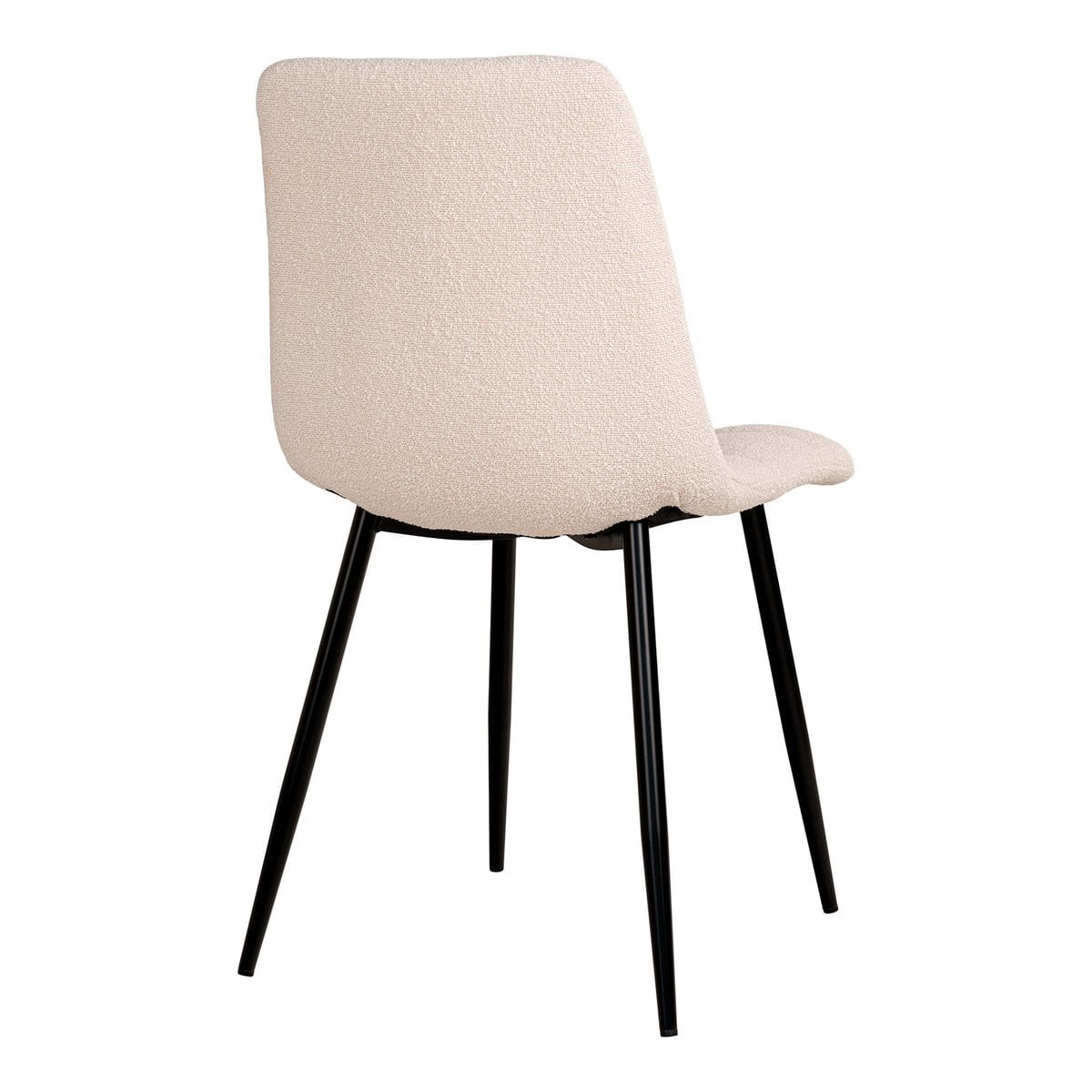 Middelfart Esszimmerstuhl – Weiß, Bouclé, schwarze Metallbeine – 2er-Set