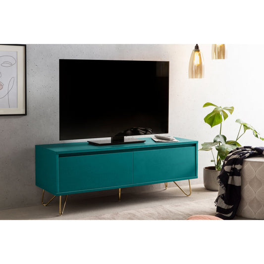 Lowboard with drawer and folding compartment, matt