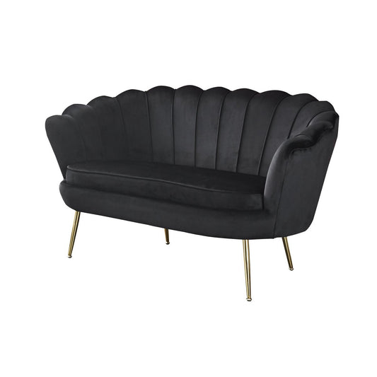 Velvet Shell Sofa Black
