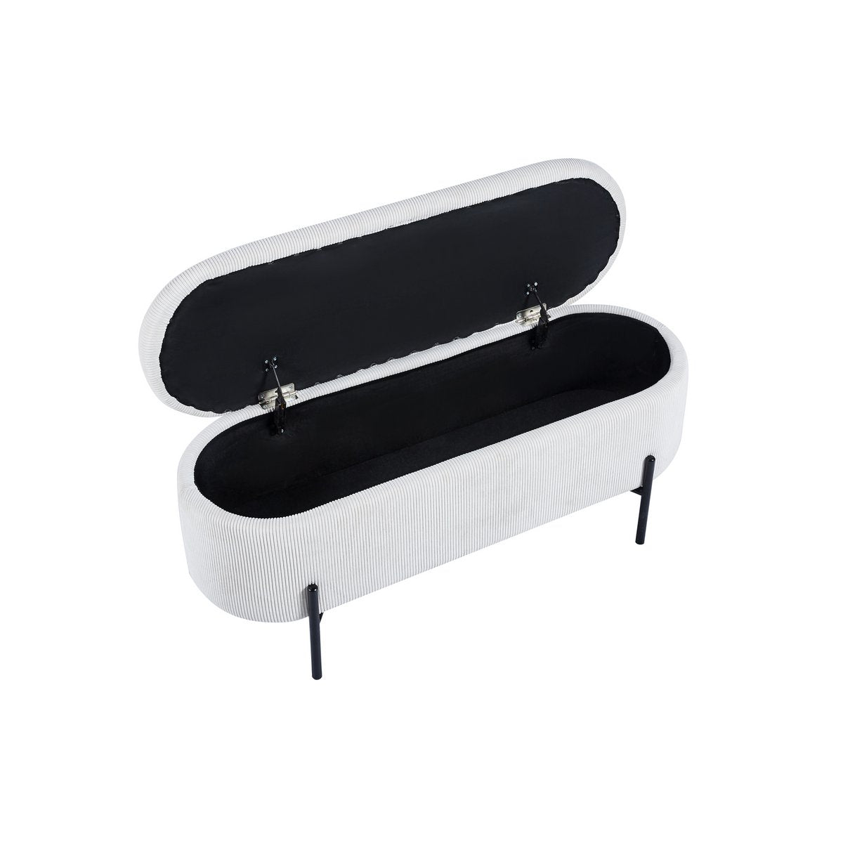 Bed bench with storage space function beige