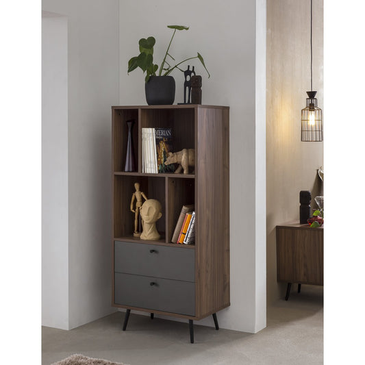 Bookcase walnut/gray