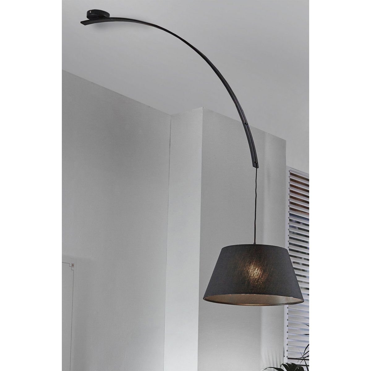 Suspension lamp 45 x 125 cm black