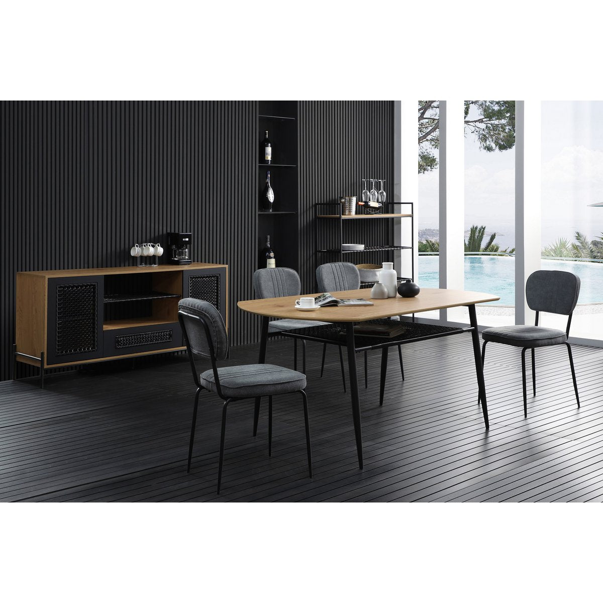 Bookcase natural/black