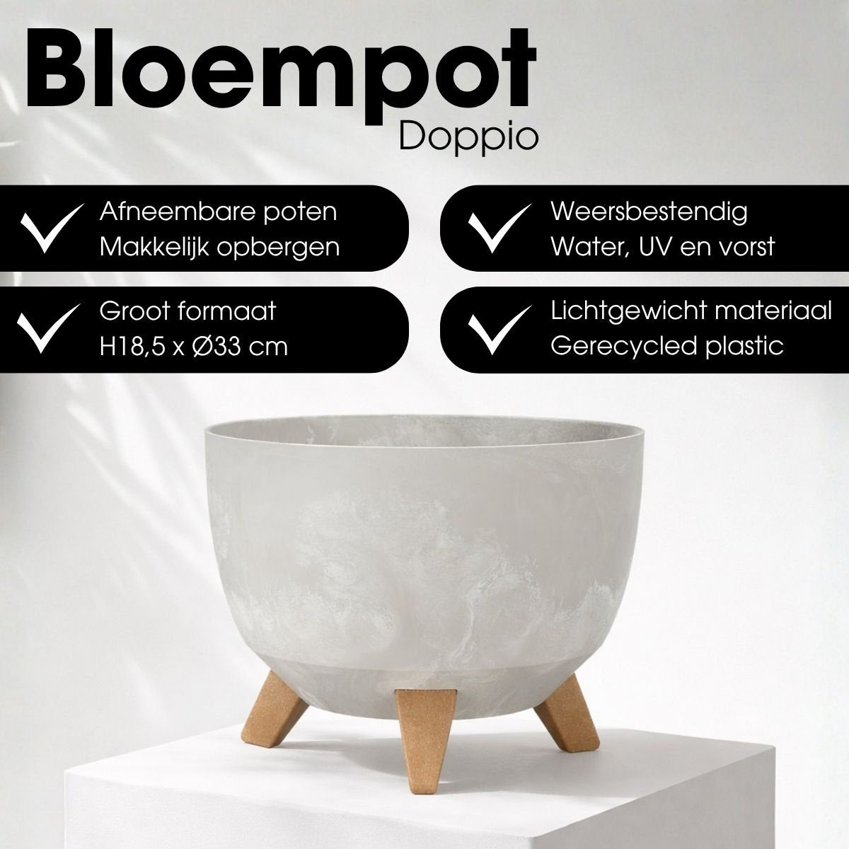 Outdoor-Pflanzgefäß Doppio Grey