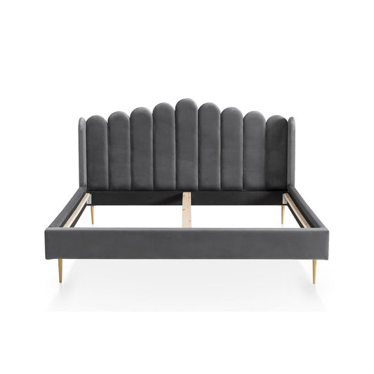 Velvet shell bed 180x200 cm
