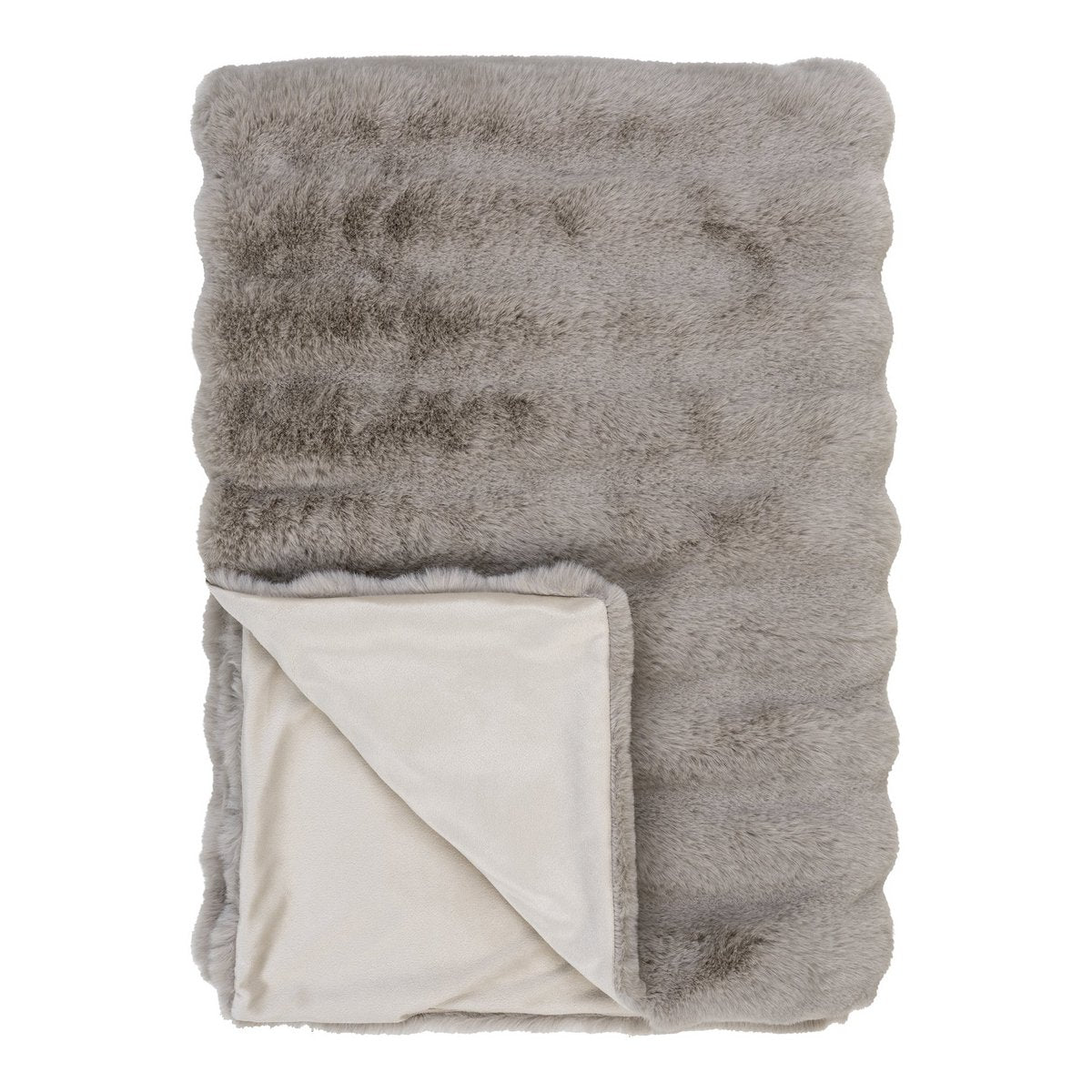 Galena Plaid – Beige, Kunstfell, 100 % Polyester, 130 x 180 cm