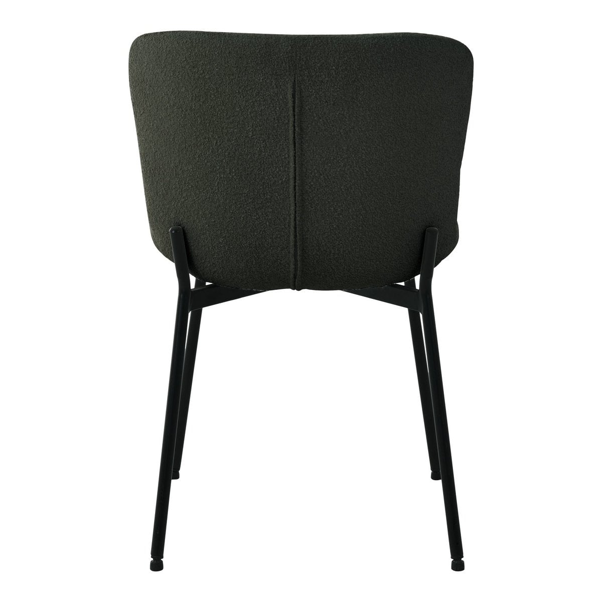 Maceda Esszimmerstuhl – Dunkelgrünes Bouclé, schwarze Beine – 2er-Set