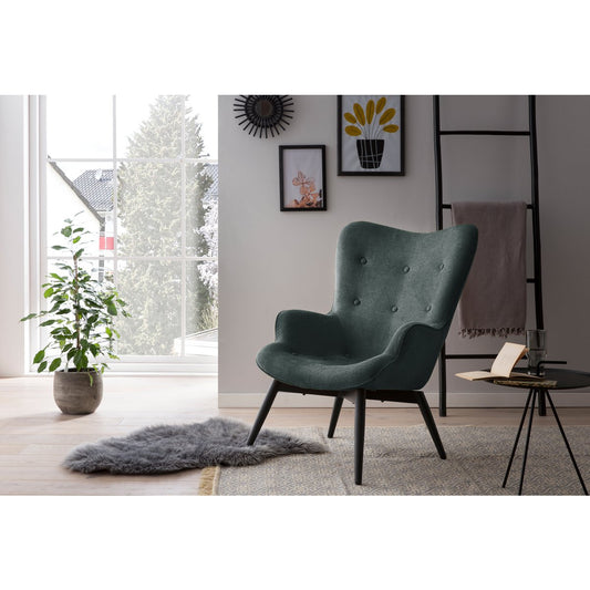 Armchair fir green textured fabric