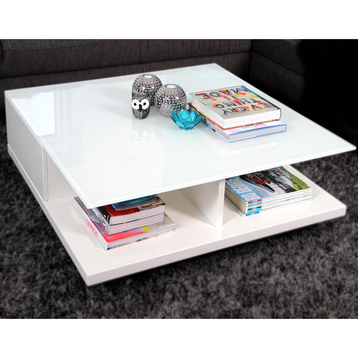 Coffee table 100x100x36 cm white