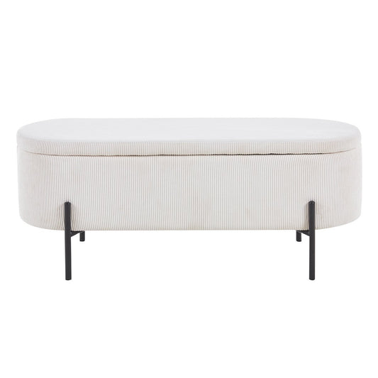 Bed bench with storage space function beige