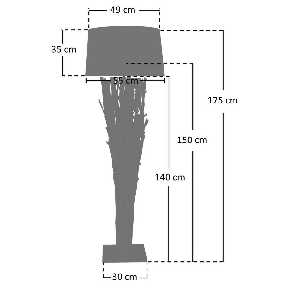 Stehleuchte Treibholz Natur/Weiß 175 cm