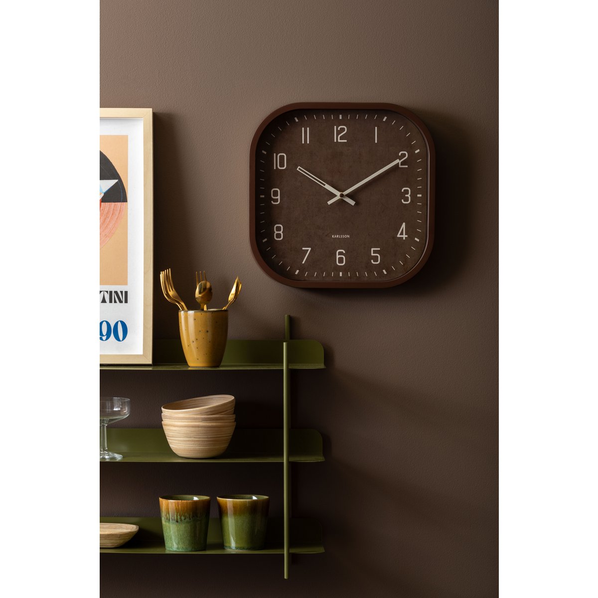 Quadratische Elementar-Wanduhr