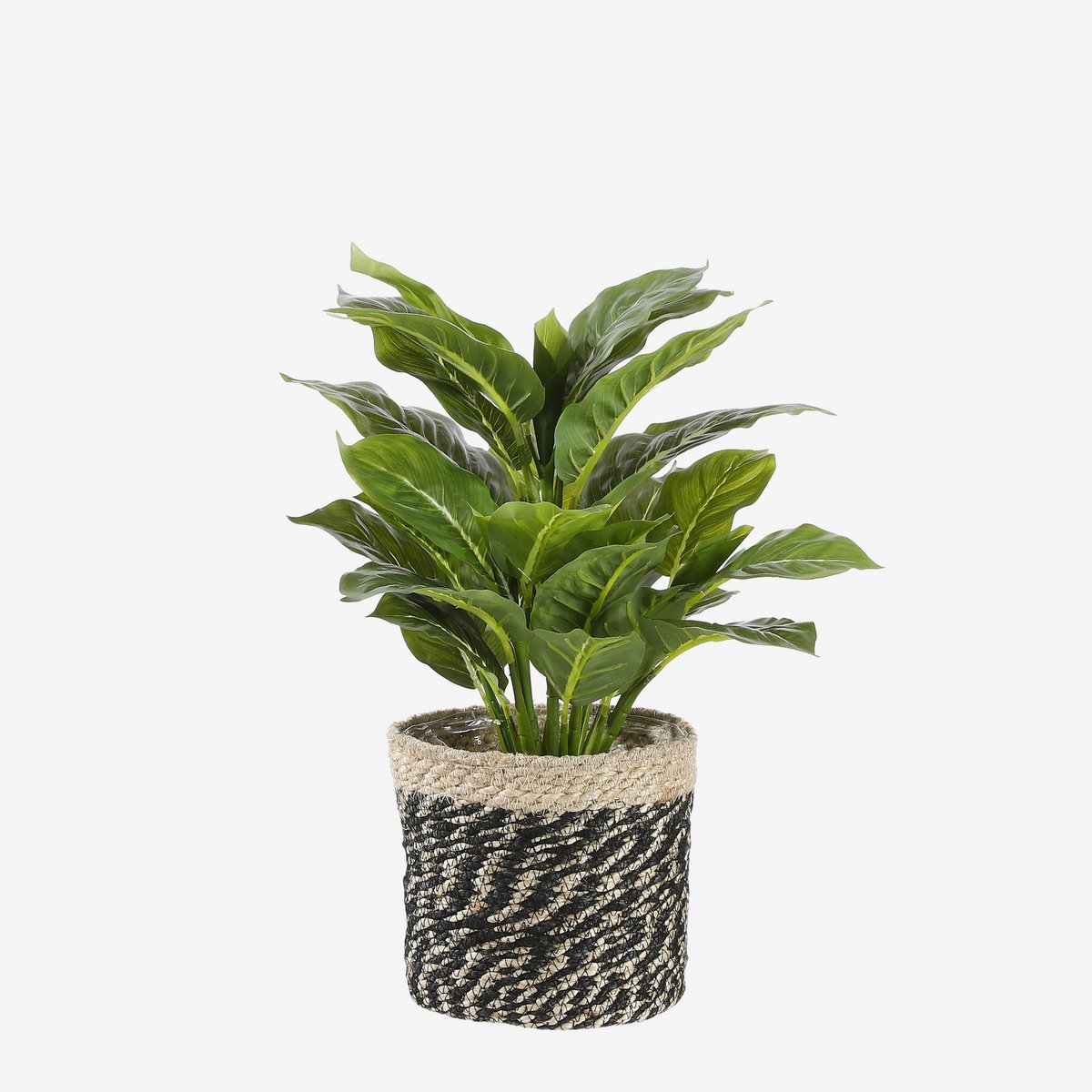 Immergrüne Kunstpflanze im Blumentopf Stan – H49 x Ø40 cm – Grün