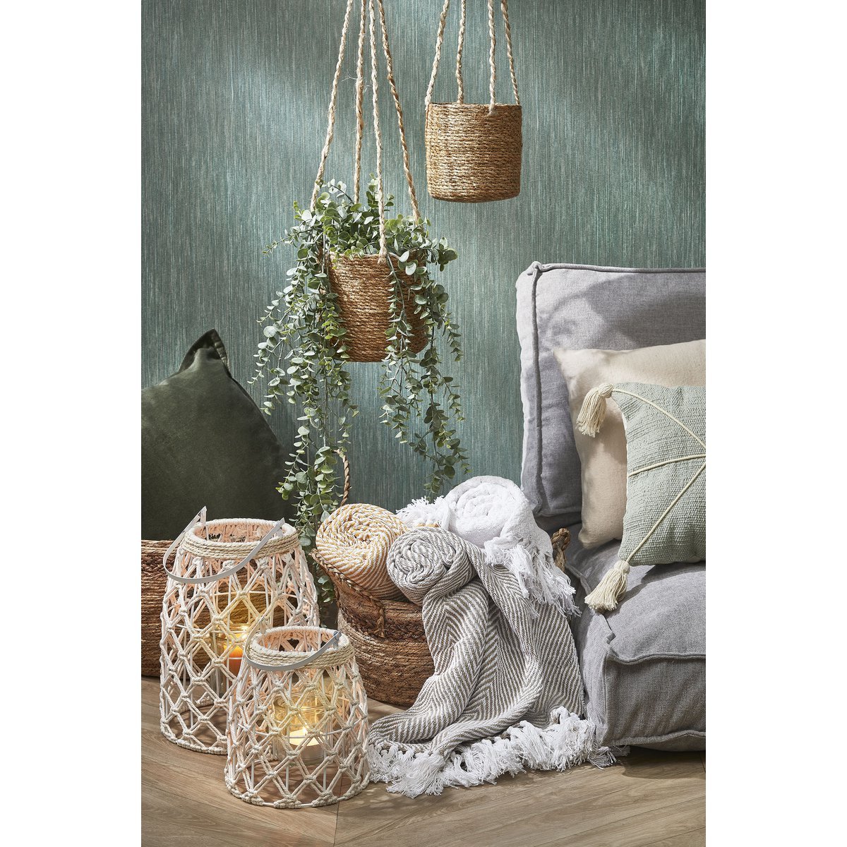 Atlantic Korb für Pflanzen – 2er-Set – H16 x Ø16 cm – Hellbraun