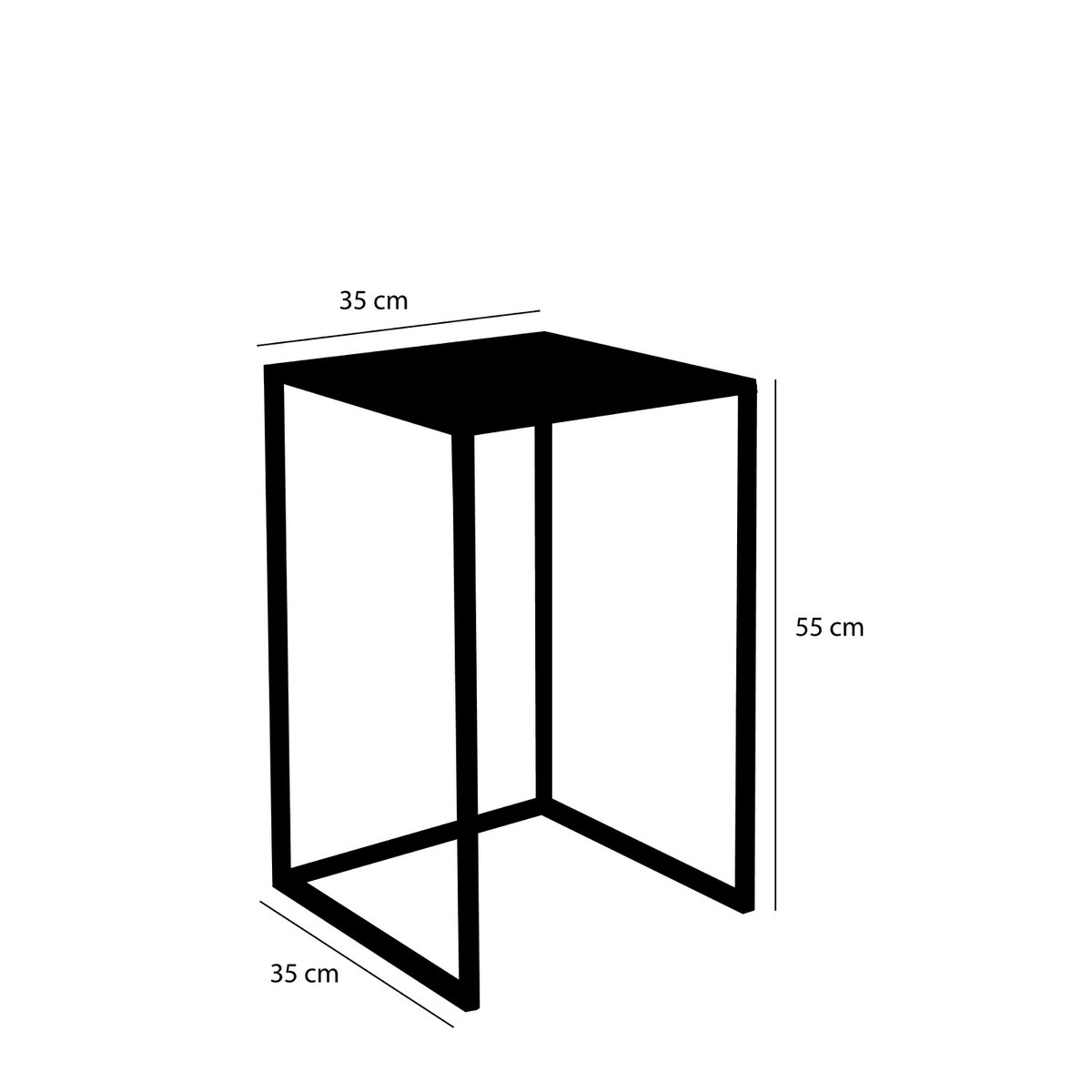 Goa Beistelltisch – 2er-Set – L35 x B35 x H55 cm – Metall – Schwarz