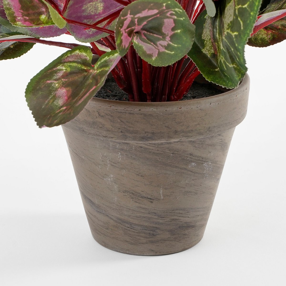 Künstliche Alpenveilchenpflanze im Blumentopf Stan – H30 x Ø30 cm – Weiß