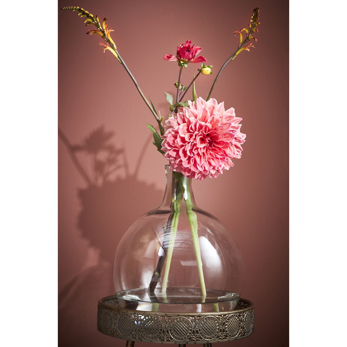 Lilou Vase - H31 x Ø22 cm - Recyceltes Glas - Transparent