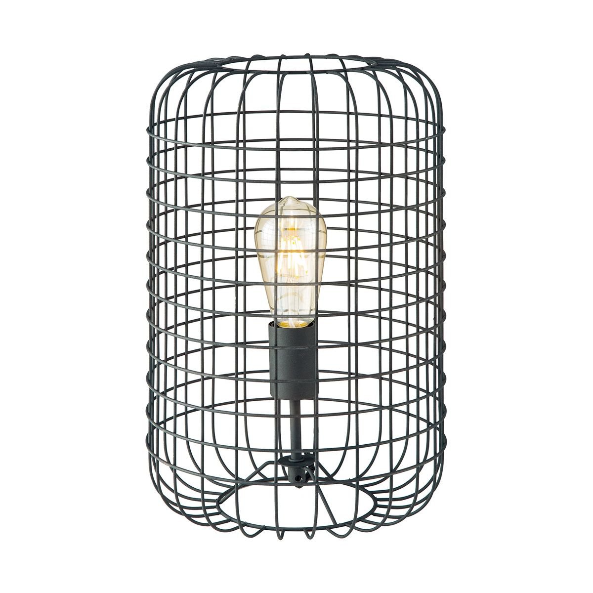 Home Sweet Home Tischlampe Netting – Schwarz – 26/26/40 cm – Nachttischlampe