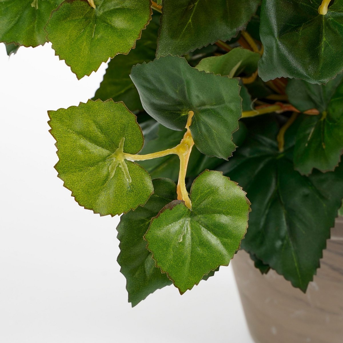 Künstliche Begonienpflanze im Blumentopf Stan – H37 x Ø36 cm – Weiß