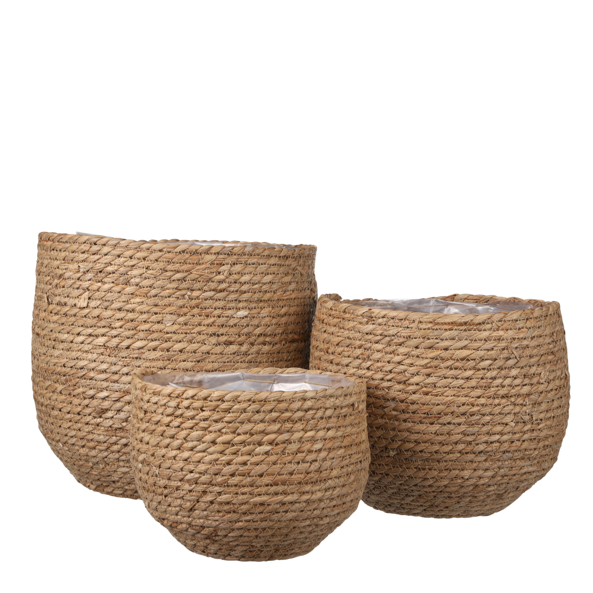 Jorck Korb für Pflanzen – 3er-Set – H24 x Ø26 cm – Seegras – Hellbraun