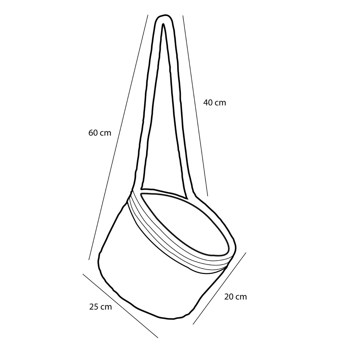 Anne Hängekorb für Pflanzen – 2er-Set – H20 x Ø25 cm – Seegras – Hellbraun